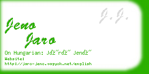 jeno jaro business card